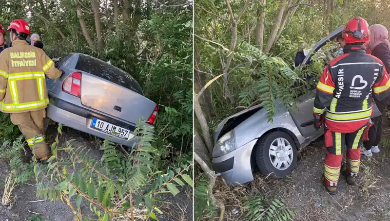 Balıkesir’deki Otomobil Şarampole Yuvarlandı: İki Yaralı Olayın Detayları